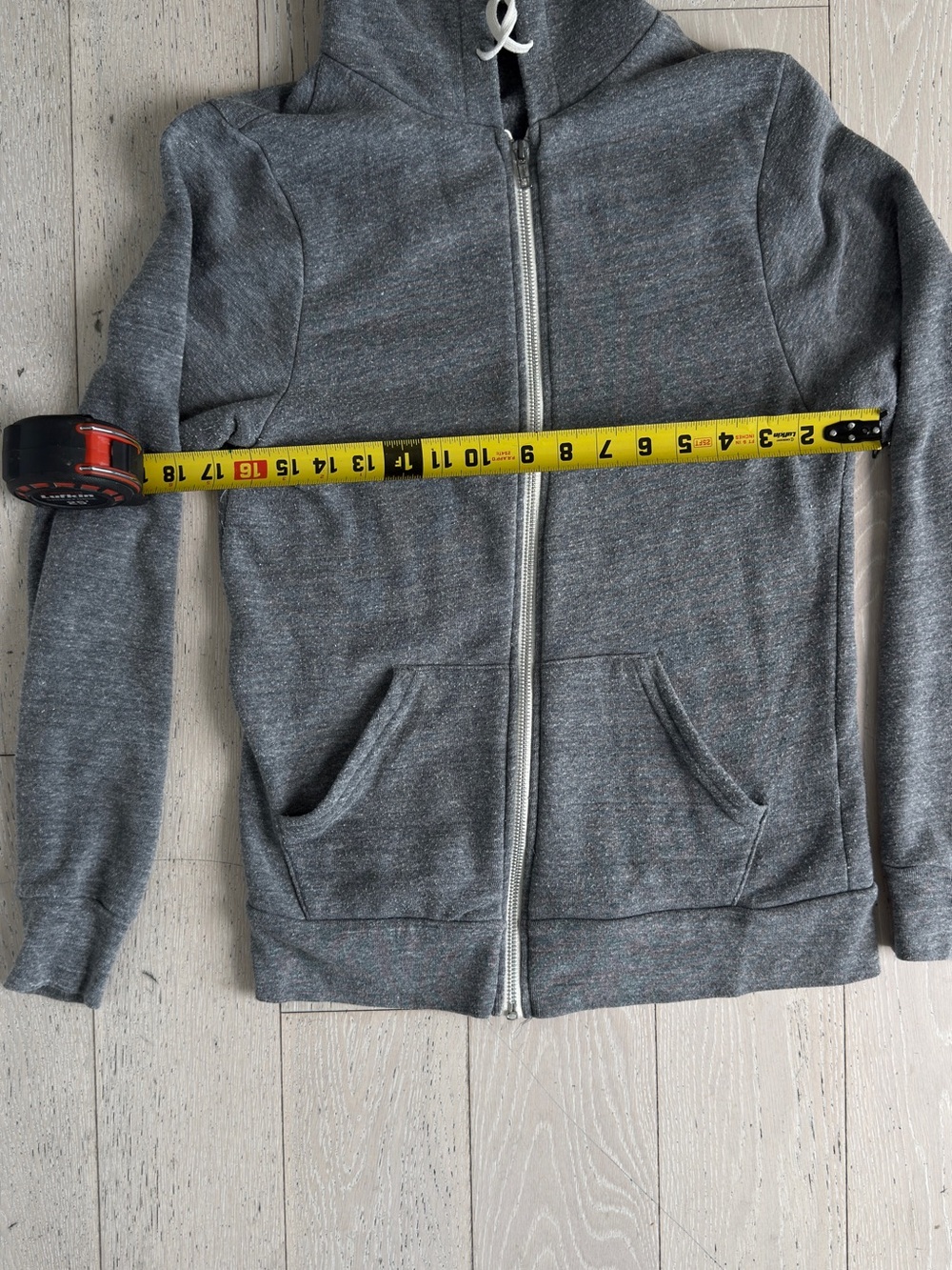 Alternative Apparel Dark Heather Gray Full-Zip Hooded Sweatshirt - Picture 2 of 4